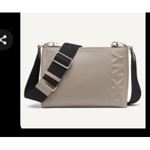 DKNY Embossed Logo Crossbody Bag - Taupe