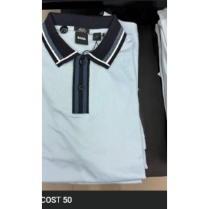 BOSS Polo Shirt - Light Blue with Navy Accents - Size XL