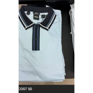 BOSS Polo Shirt - Light Blue with Navy Accents - Size XL