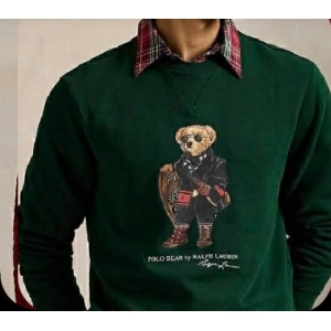 Polo Ralph Lauren Holiday Bear Cotton-blend Fleece Sweatshirt in a dark green Size xl