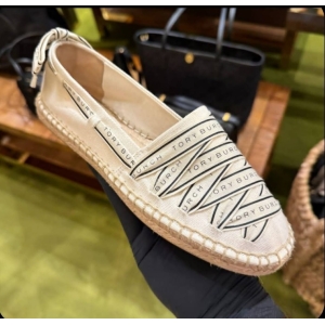 TORY BURCH Tory Ribbon Espadrilles Herringbone Size11 US