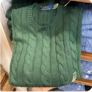 Polo Ralph Lauren cable-knit crewneck sweater in green-Xl
