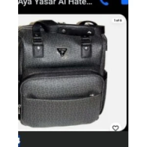 Guess Logo Pattern Backpack - Black