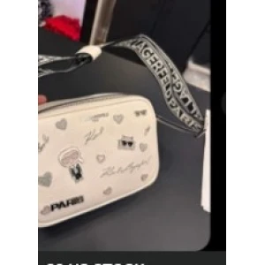 Karl Lagerfeld Crossbody Bag with Cartoon Graphics - White