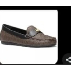 Michael Kors Melanie Moccasin Loafers - Dark Brown with MK Monogram - Size 9.5US
