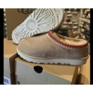 UGG Slipper - Tan with Red and White Trim