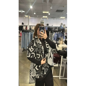 Dkny Black Scarf White Logo