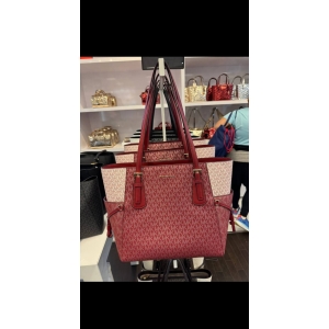 Michael Kors Voyager Red Creamy Large Tote Bag