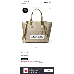 Michael Kors Gold Creamy Hand Bag