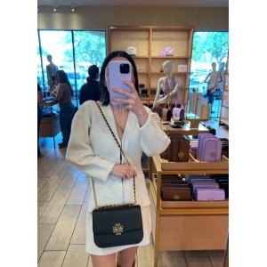 Tory Burch Black Crossbody Bag Gold Black Chain
