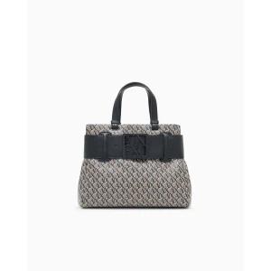 Handbag with allover logo | Armani Exchange - Beige
