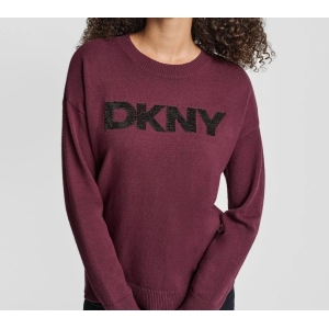 DKNY Long Sleeve Logo Sweatshirt - Burgundy