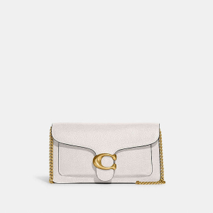 Coach Tabby Chain Clutch - Chalk