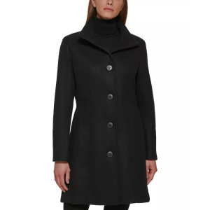 Calvin Klein Women's High-Neck Walker Coat - Black - Size XXL