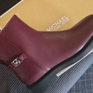 Michael Kors Mandy Block Heel Booties - Oxblood - Size 9 US / 40 EU