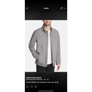 Tommy Hilfiger Zip-up Fleece Jacket - Light Grey - Size Large