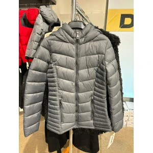 DKNY Hooded Puffer Jacket - Gray - Size XL