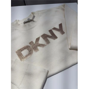 DKNY Logo Sweater - Cream - Size XL