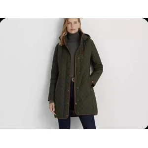 Ralph Lauren Women's Hooded Quilted Coat - Dark Green - Size Large