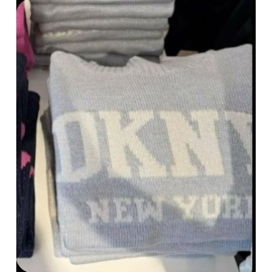 DKNY New York Logo Long-Sleeve Top - Light Blue - Size Medium