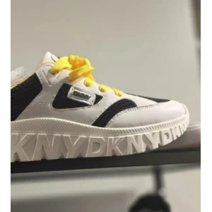 DKNY Sneakers - White, Black, Yellow - Size 7 US