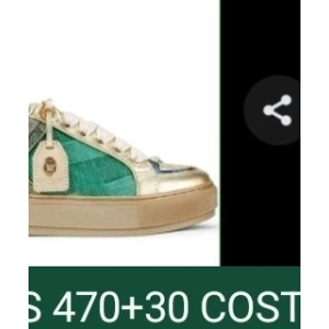 Kurt Geiger London Southbank Tag Patchwork Platform Sneakers - Multi-color (Gold, Green, Pink) - Size 10 US