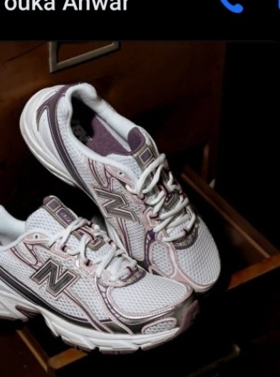 New Balance 740 Casual Sneakers - White with Light Pink and Silver accents - Size 7 US / 38 EU
