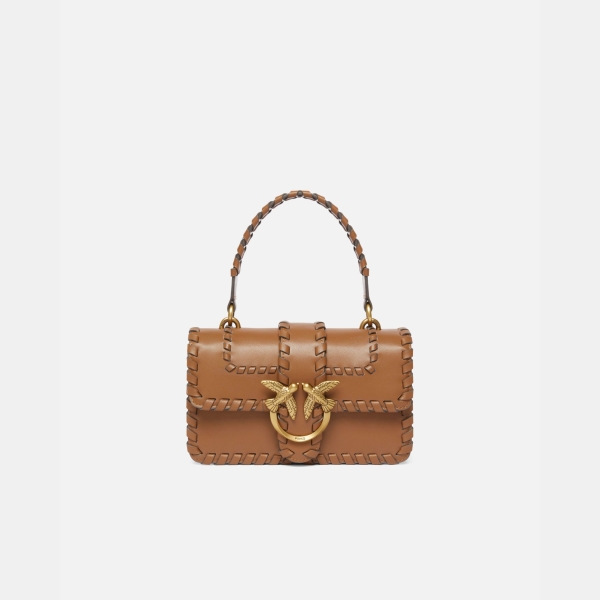 Pinko Leather Mini Love Bag - Brown