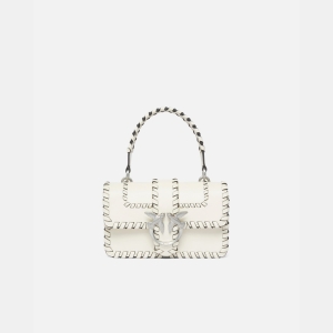 Pinko Leather Mini Love Bag - Creamy-White