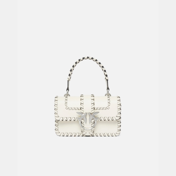 Pinko Leather Mini Love Bag - Creamy-White