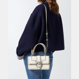 Pinko Leather Mini Love Bag - Creamy-White - Image 7