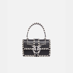 Pinko Leather Mini Love Bag - Multicolor Black-White