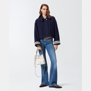 Pinko Small leather bucket bag with threads - Creamy-White - Image 7