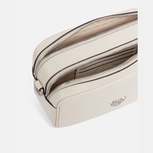 Pinko Medium chevron leather camera bag with strap - Creamy-White - Image 5