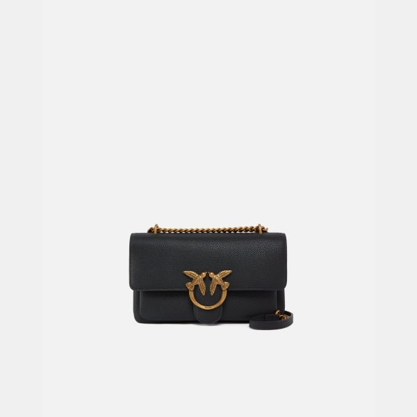 Pinko Love Bag crossbody bag in soft leather - Black