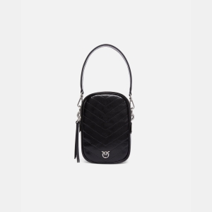 Pinko Small chevron leather handbag - Black