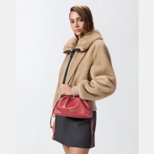 Pinko Small lather shoulder bag with drawstring - Red - Image 6