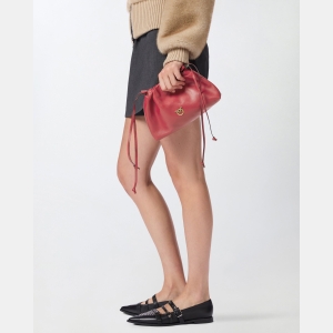 Pinko Small lather shoulder bag with drawstring - Red - Image 7