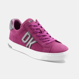 DKNY Women's Abeni Lace Up Low Top Sneakers - Berry