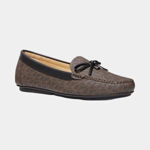 Michael Kors Leather Juliette Moccasin Loafers - Brown/ Luggage