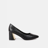 London Rag Womens Emersyn Croc Block Heel Pump Shoes - Black