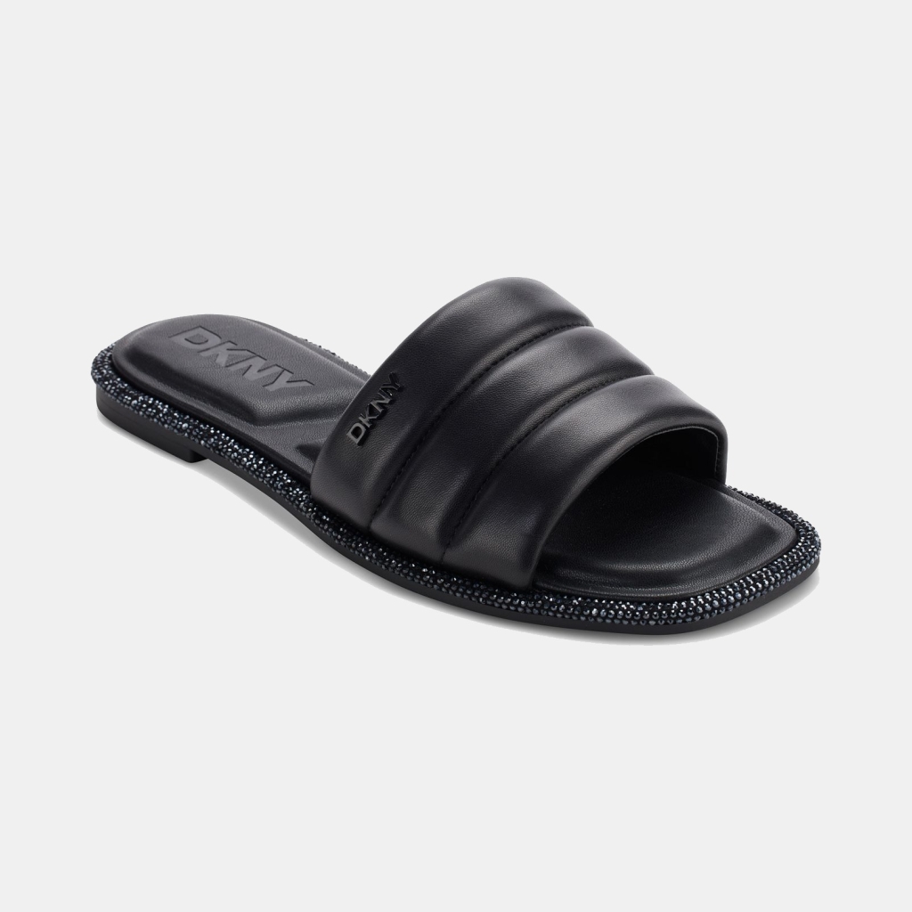 DKNY Bethea Quilted Slip-On Slide Sandals - Black