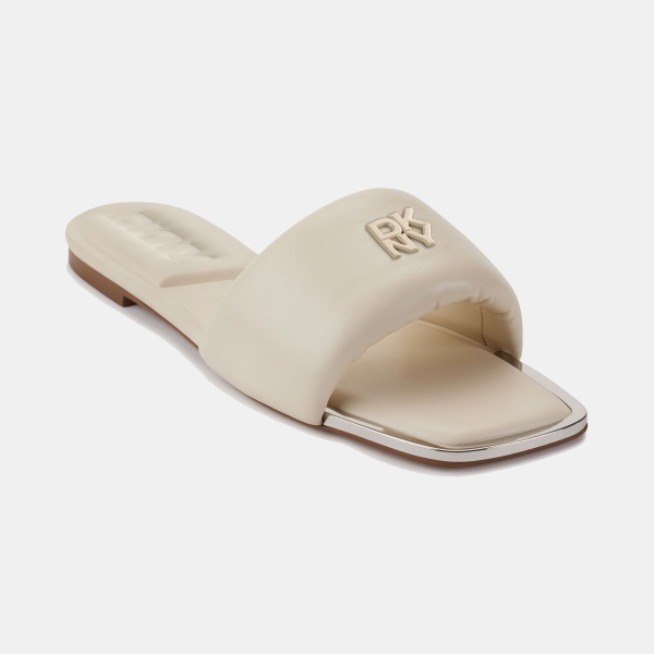 DKNY Drea Logo Slide Sandals - Bone