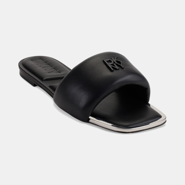 DKNY Drea Logo Slide Sandals - Black