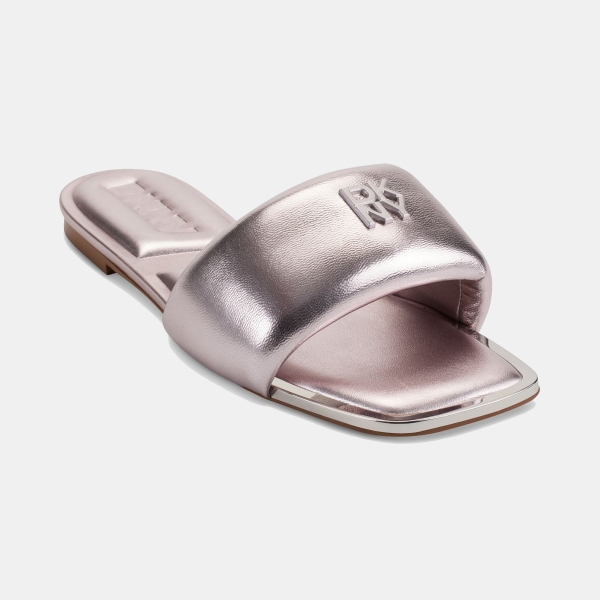 DKNY Drea Logo Slide Sandals - Dusty Rose