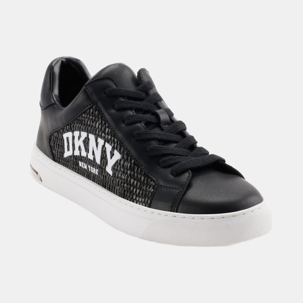 DKNY Women's Abeni Arch Raffia Logo Low-Top Sneakers - Black
