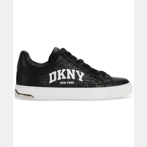 DKNY Women's Abeni Arch Raffia Logo Low-Top Sneakers - Black - Image 3