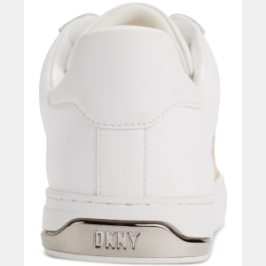DKNY Women's Abeni Arch Raffia Logo Low-Top Sneakers - White/Natural - Image 4