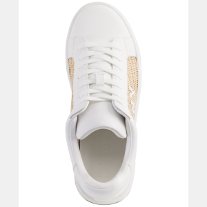 DKNY Women's Abeni Arch Raffia Logo Low-Top Sneakers - White/Natural - Image 5