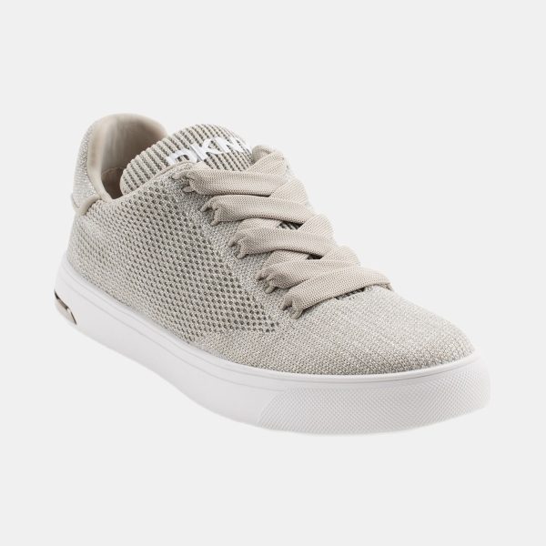 DKNY Women's Abeni Lace-Up Low-Top Sneakers - Stone Grey/ Silver